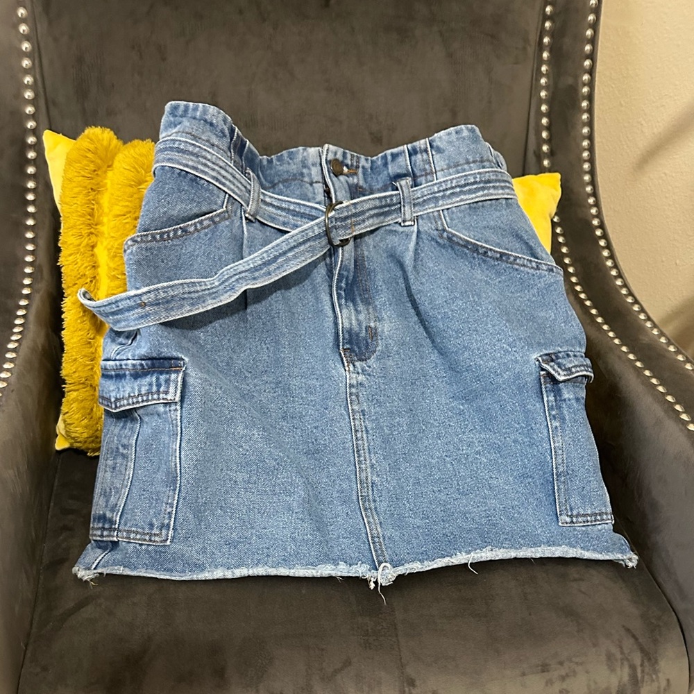 JLUXLABEL Denim Mini Skirt (L) - Picture 3 of 5